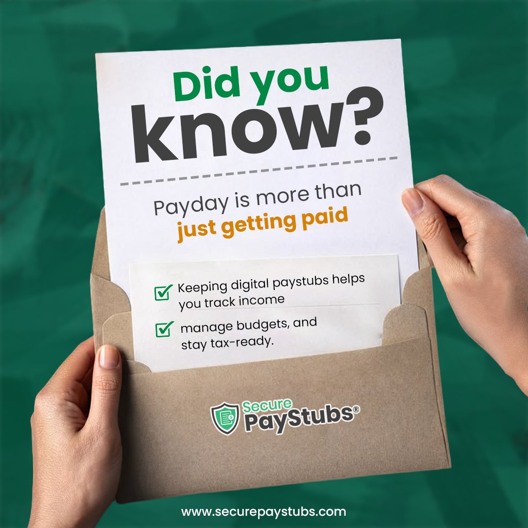 securepaystubs's tweet photo. Most people think payday is just about getting paid 💰—but it also creates a financial record 📄 that helps you stay organized, prepared, and in control of your income.

👉 Create accurate pay stubs in minutes with SecurePayStubs. https://t.co/YLA6mBdHf1

#payday #securepaystubs https://t.co/vpcmMNt0ZT