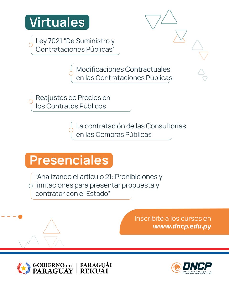dncp_py's tweet photo. 🎓 ¡Estas son nuestras capacitaciones de mayo!

Visualizá los cursos y clases disponibles en las modalidades virtuales y presenciales. ✅

Accedé a más información en 💻 https://t.co/VXqjKuj160 https://t.co/gosTNgPujR