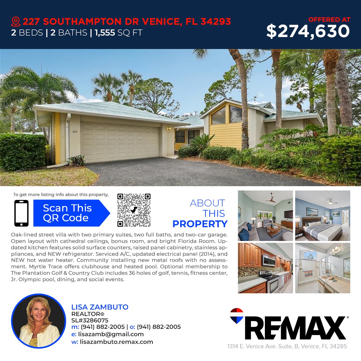 LisaZambRHOADES's tweet photo. 227 Southampton Dr, Venice, FL 34293 🏡

$274,630 | 2BR | 2BA | 1,555 sq ft
Easy-flow layout with connected living spaces and a lanai that creates a comfortable spot to unwind 🌿✨ https://t.co/ZJA49cHqiF