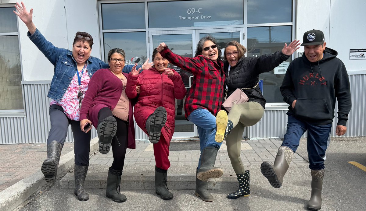 mfnerc's tweet photo. MFNERC Thompson Staff know rubber boots aren’t just footwear, they’re a way of life. These are our Northern cowboy boots. 🤠 https://t.co/AkIsEMPGej