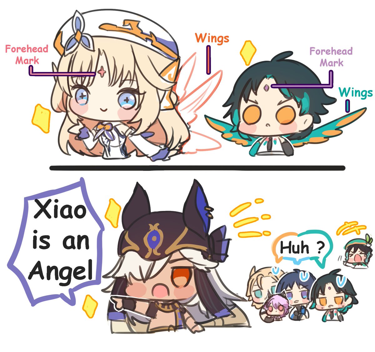 😅 #nicole #xiao #cyno #scaramouch #albedo #venti #durin 