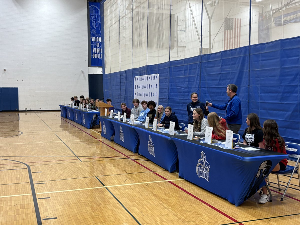 BRDWarriorsAD's tweet photo. This morning we celebrated 22 Warrior student athletes at our College Signing Recognition! 

A special day recognizing years of hard work, sacrifice, and dedication.

Once a Warrior, Always a Warrior. #WarriorWay https://t.co/Sj8mxXDVlp