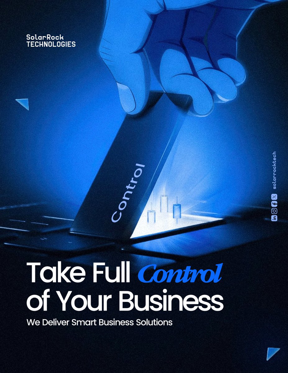 solarrocktech's tweet photo. Don’t just run your business. Command it. 

In today’s fast-paced environment, chaos doesn’t scale. 
We offer smart business solutions designed to bring order and efficiency to your operations. 

Embrace control and watch your business thrive. https://t.co/tJsmwq3B4X