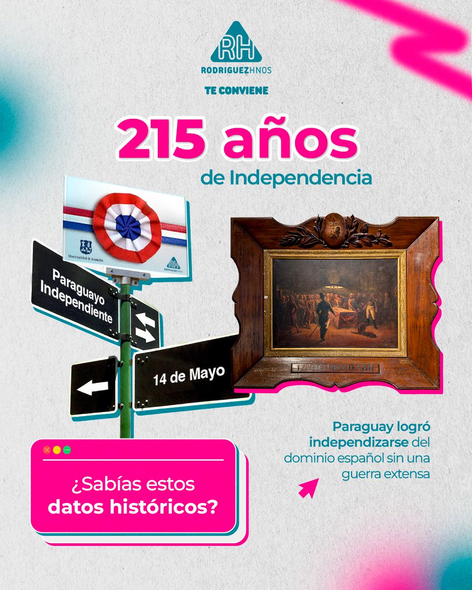 rhteconviene's tweet photo. Conocer nuestra historia es clave para construir un mejor futuro. 🇵🇾

Recordamos un hecho que marcó el destino del país, porque el 14 y 15 de mayo de 1811, Paraguay inició un proceso único en la región: una independencia lograda sin una guerra extensa, fruto de estrategia. https://t.co/TKkAQFjuSy