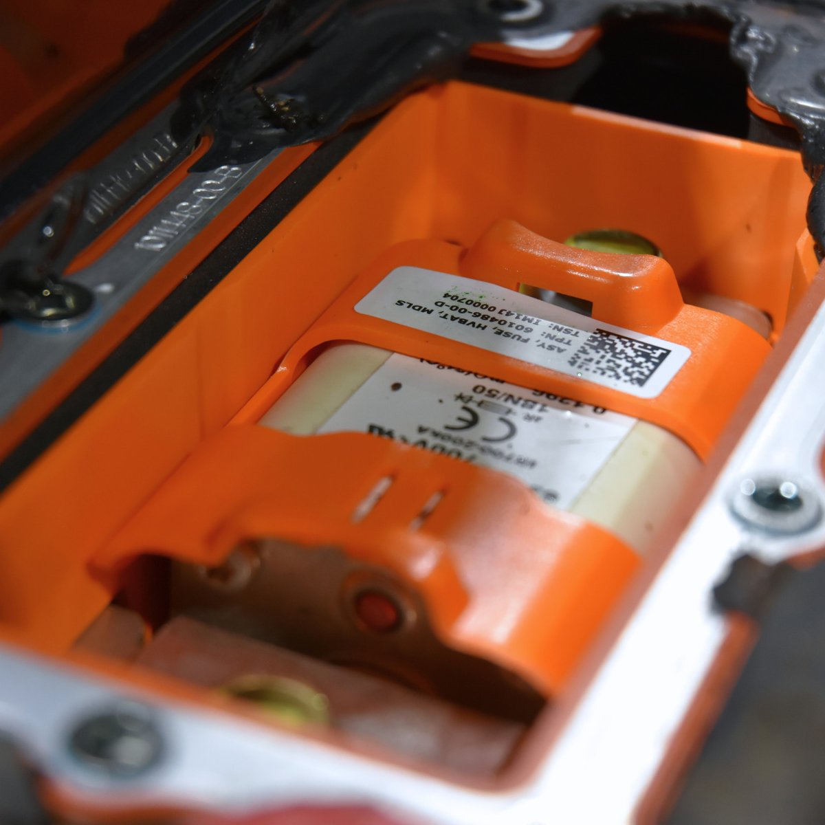 revoltaris's tweet photo. The HV fuse in older Tesla batteries has an expiration date. When the car says "replace HV fuse", it means it. We swap them with original parts. Find us in Zurich, Switzerland. https://t.co/RLM05ULW0E