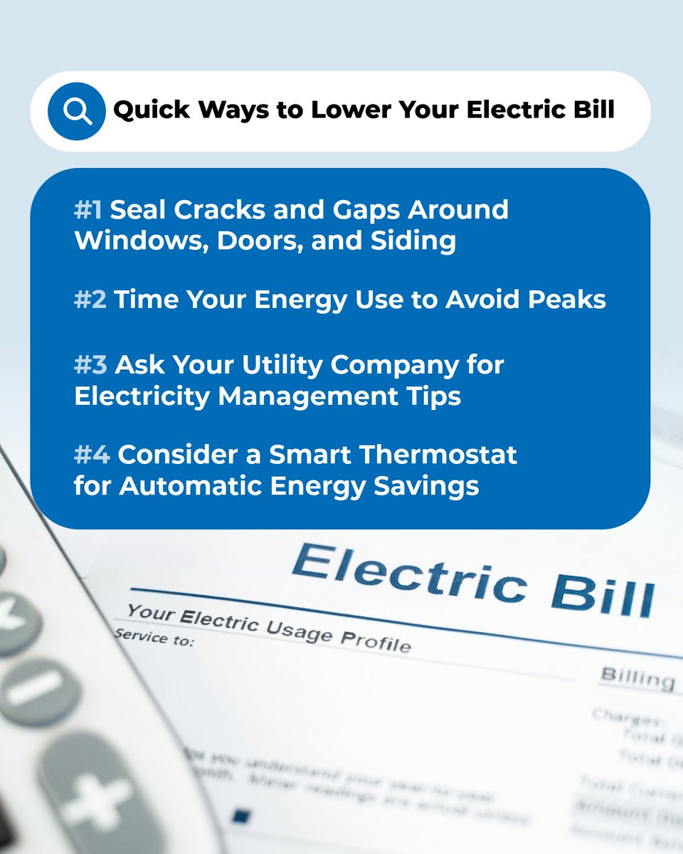 realtors's tweet photo. Your electric bill called. It would like you to stop blasting the AC with the windows open. 🔌🏡

From smart thermostat tweaks to simple ways to keep heat out, these quick tips can help lower your electric bill without sacrificing comfort this season. Learn more: https://t.co/E7XapEdIfx
