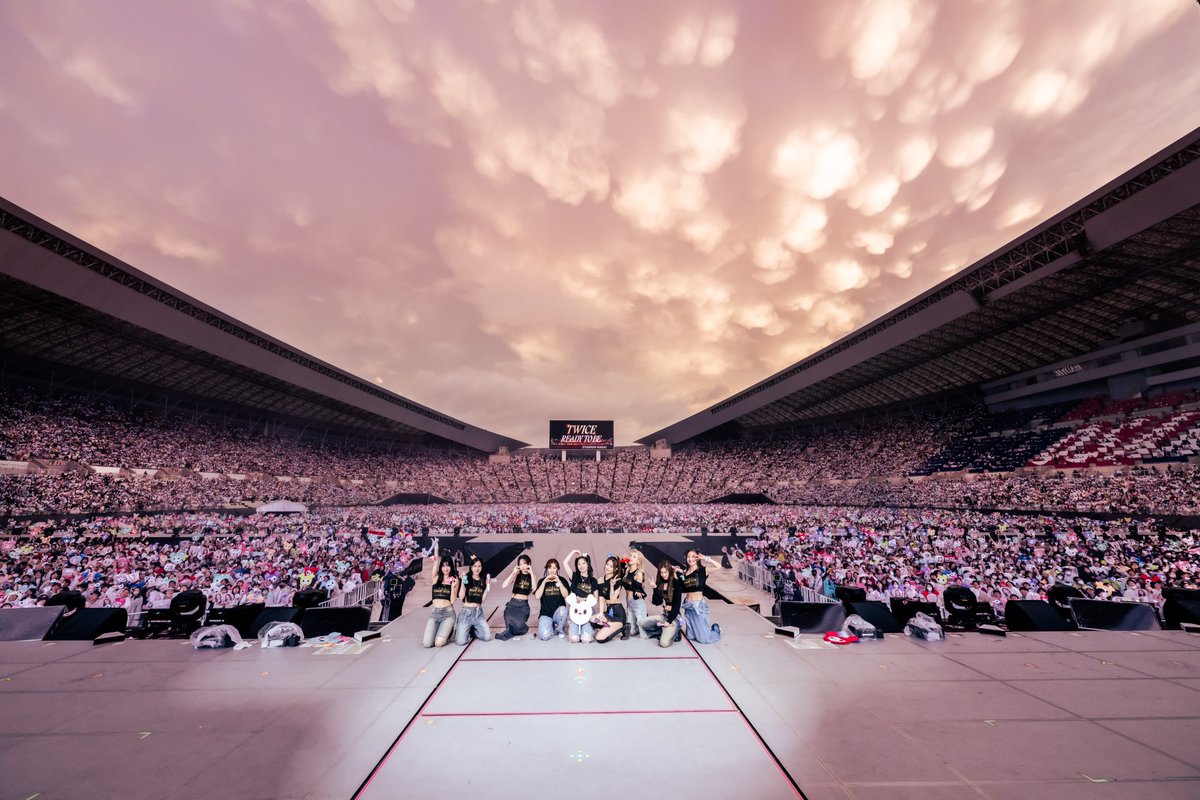 todayintwice's tweet photo. 3 years ago today, TWICE finished their 2-day concert in Osaka at Yanmar Nagai Stadium for their 5th World Tour 'READY TO BE.'

They became the first international female act to headline and sell out the stadium. https://t.co/gldK7jQt0j