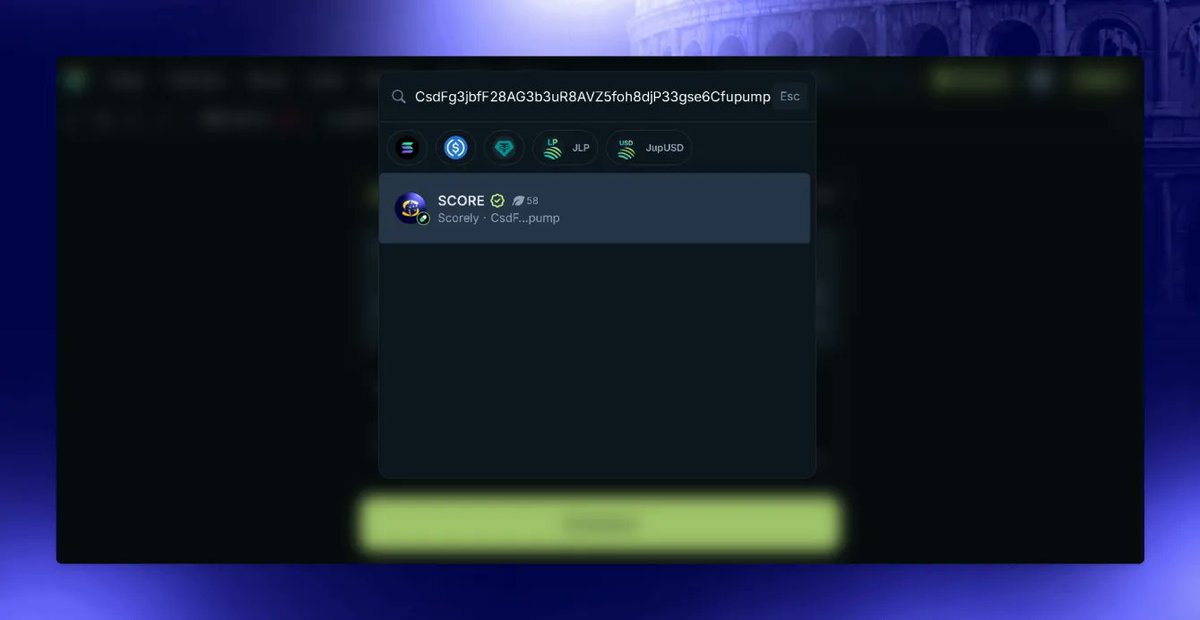 probabilism's tweet photo. $SCORE is now verified on Jupiter.

You can now discover and trade $SCORE directly on https://t.co/rMHavBdwqJ, with verified token metadata live in-app.

A small but important step toward making Scorely more accessible across the Solana ecosystem. https://t.co/j3EHrTZf1X