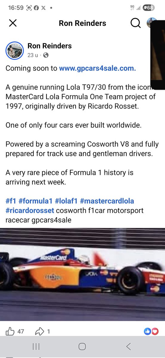 UnracedF1's tweet photo. Not sure if this would be the Lola T97/30 i almost purchased back in 2011? https://t.co/2LhikDDGX6