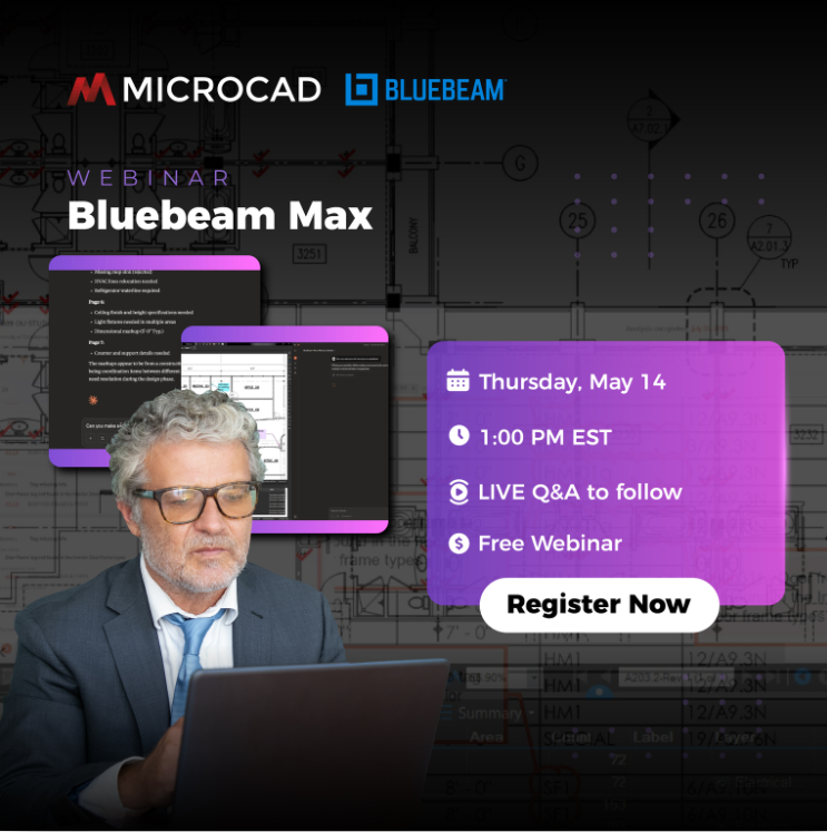 MicroCAD3d's tweet photo. Bluebeam Max is the new premium plan for Revu, and it brings AI to the heart of your construction document workflows.

In this webinar, we'll show you exactly what's new, what it means for your team, and how to make the most of it. 

Register now: https://t.co/RK4W2AUwwe https://t.co/yCPm5xaAjQ