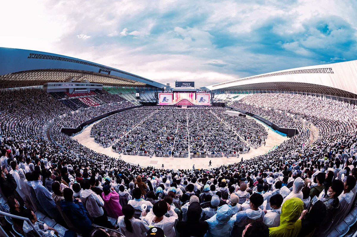 todayintwice's tweet photo. 3 years ago today, TWICE finished their 2-day concert in Osaka at Yanmar Nagai Stadium for their 5th World Tour 'READY TO BE.'

They became the first international female act to headline and sell out the stadium. https://t.co/gldK7jQt0j