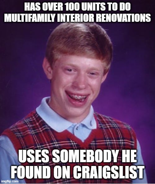 ThinkConService's tweet photo. Happy Friday, everyone! Remember to use the right people for your multifamily interior renovations. 

#friday #TGIF #meme #multifamily #interiorrenovations #propertymanagers #propertymanagement #propertymanager #propertymaintenance #property #propertyinvestor #propertysales https://t.co/ap1KYoTZek