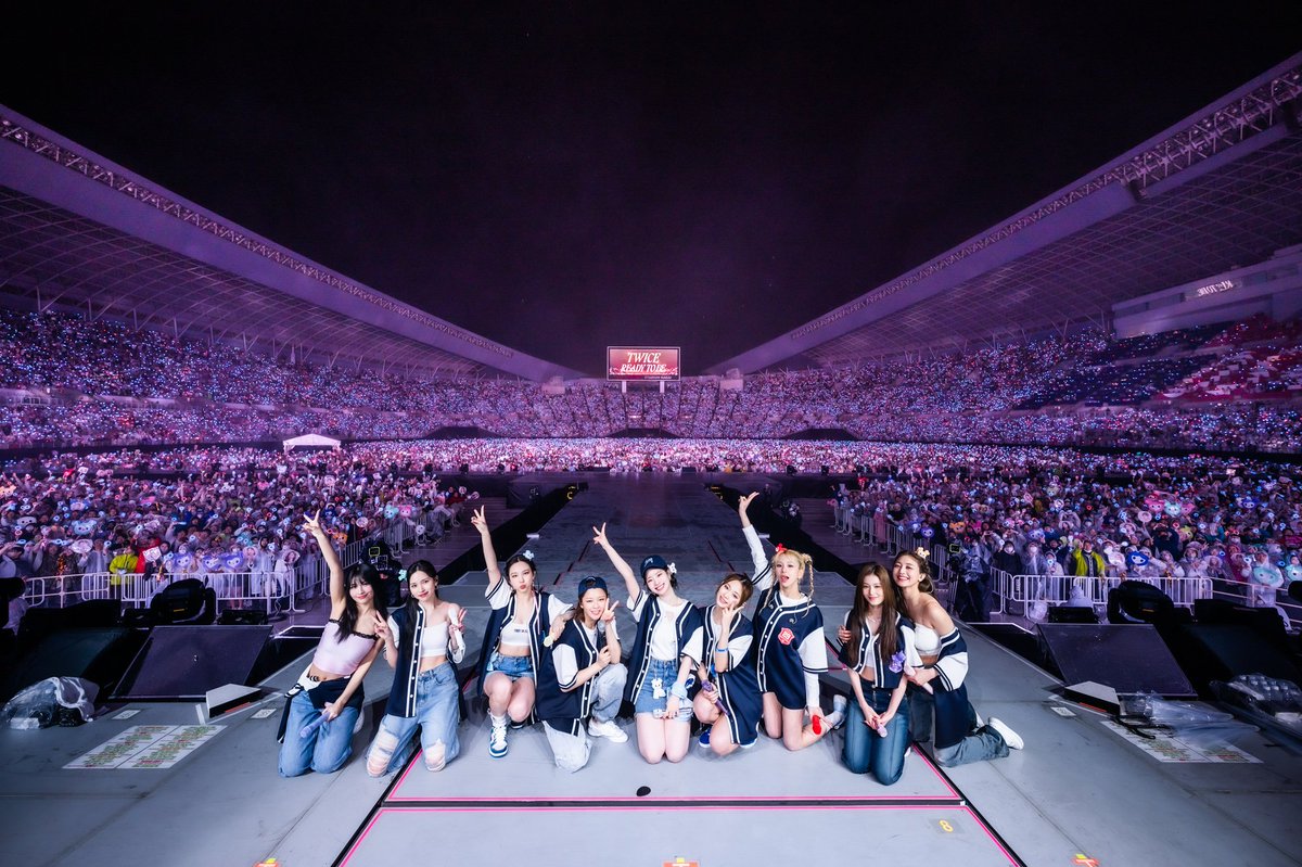 todayintwice's tweet photo. 3 years ago today, TWICE finished their 2-day concert in Osaka at Yanmar Nagai Stadium for their 5th World Tour 'READY TO BE.'

They became the first international female act to headline and sell out the stadium. https://t.co/gldK7jQt0j