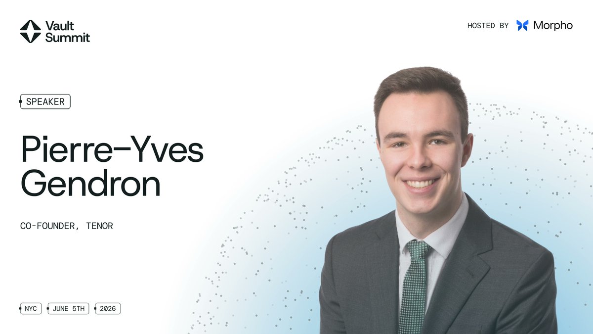 Vault__Summit's tweet photo. Fixed-rate, fixed-term onchain lending markets will unlock new features necessary for institutional adoption.

@pygendron, Co-Founder at @TenorFinance will take the stage at Vault Summit NYC.

June 5, NYC · https://t.co/H1746Z3Wys https://t.co/09CHjQDhJV