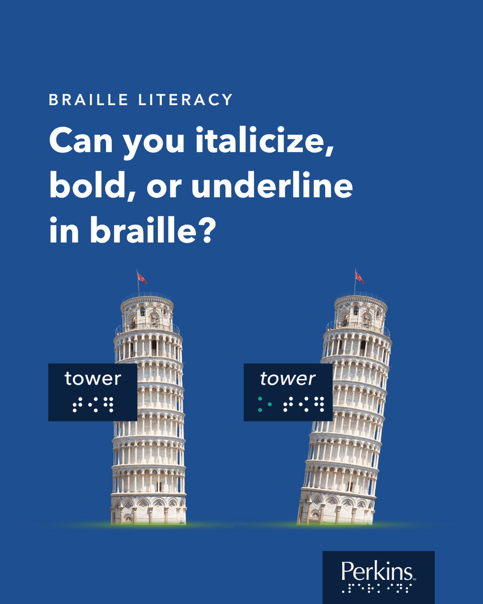 Need to make a bold statement? #Braille has you covered. 

Learn more about emphasizing words in this informative post from our friends at @PerkinsVision and @PerkinsLibrary. #BlindNewWorld