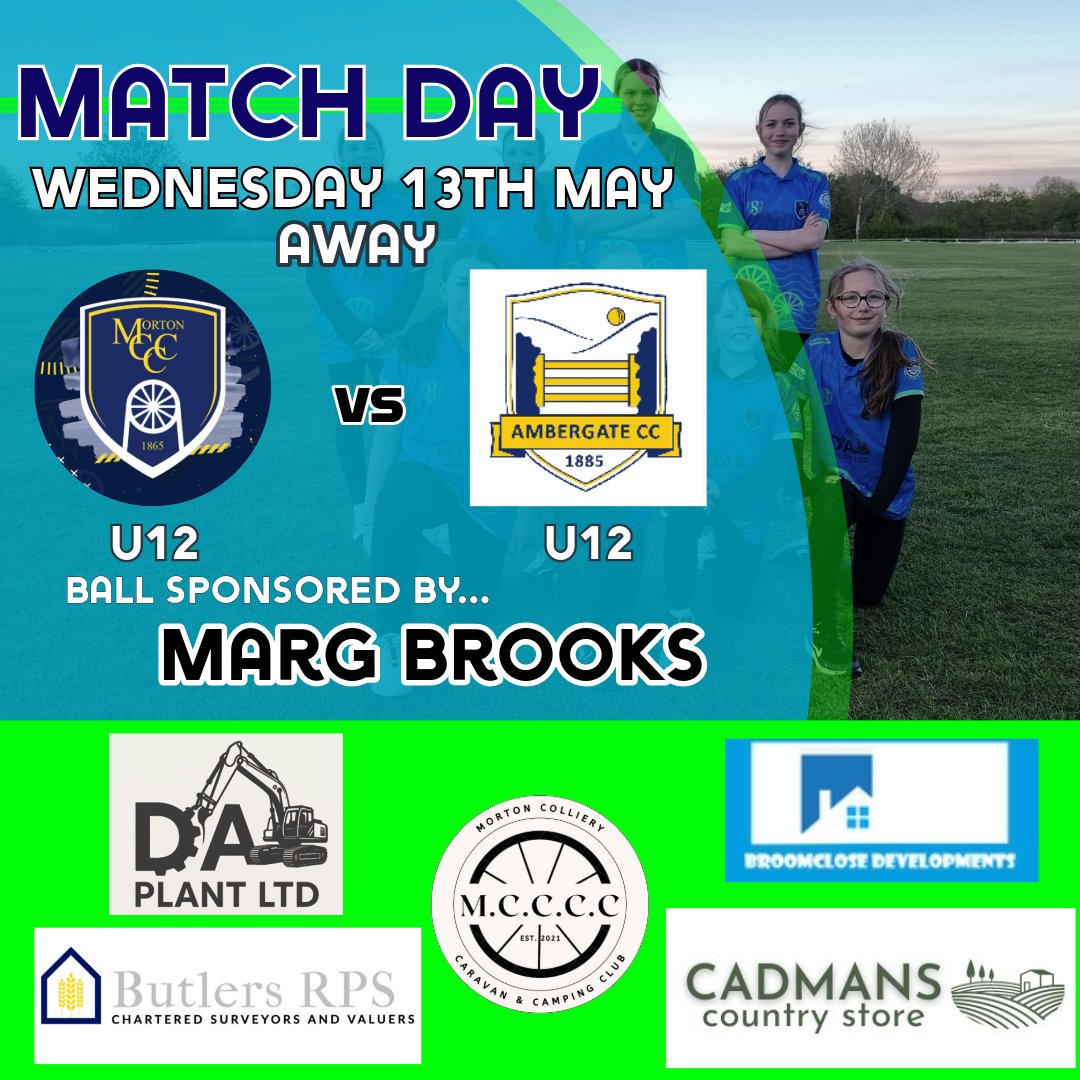 MortonCCC's tweet photo. Match Day 🏏

Good luck to our U12's team tonight who travel to Ambergate CC today tfor their match at 6.15pm.
A big thank you to Marg Brooks for sponsoring the match ball and backing junior cricket at Morton.
🤞hopefully the rain stays away https://t.co/Nd6lefvYru