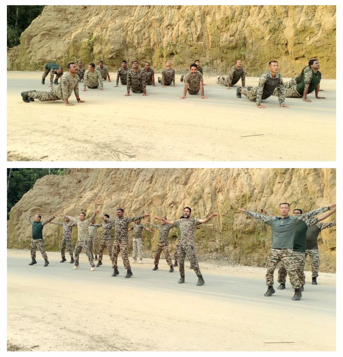 143bncrpf's tweet photo. On 13/05/26, Morning PT/Yoga was carried out by HQ/143 Bn and all coy location of 143 Bn CRPF. This session focused on enhancing physical endurance, Mental concentration, Flexibility &amp; Discipline.
@crpfindia
@BharatKeVeer
@northeast_zone
@mnp_2018
@digopsimp
@gc_dig
@procrpf22526 https://t.co/ogl9llHaJS
