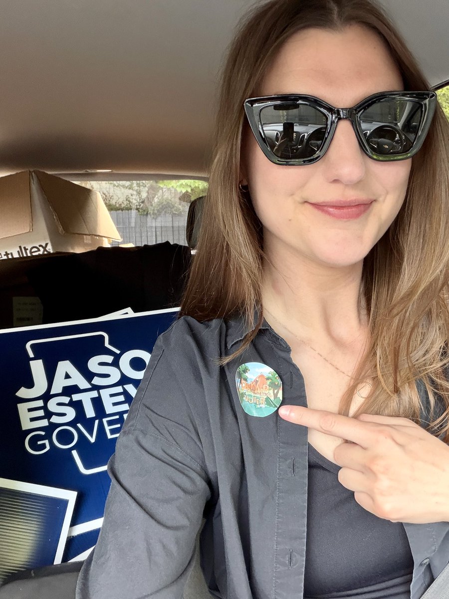 megscribner's tweet photo. This DeKalb voter just voted early for @jasonesteves and Georgia Democrats up and down the ticket! #gapol 

Vote early through May 15 and find an early voting location in your county here: https://t.co/uIvxdbfEij https://t.co/yy08D75YJF