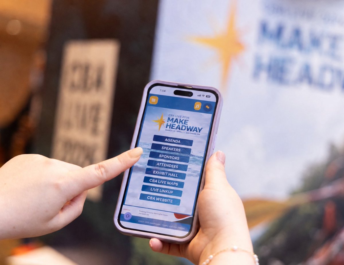 eventPower_ep's tweet photo. We are proud to support the 2026 Consumer Bankers Association (CBA) LIVE Conference with matchmaking, streamlined registration, session scanning, and an engaging mobile app experience for attendees. We'll see you next year in Orlando! 

#conferencemanagement #eventpower https://t.co/HipNzfRarG