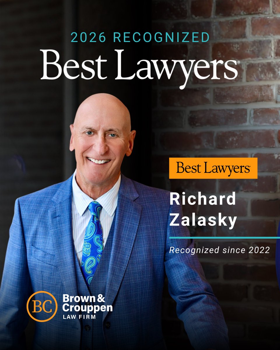 GetBC's tweet photo. Richard Zalasky is again recognized in Best Lawyers® 2026! 👏 Proud of his dedication at Brown &amp; Crouppen. Join us in congratulating him! 👇 #BestLawyers #BrownAndCrouppen #PersonalInjuryLaw #TrialLawyer #StLouisLawyer https://t.co/dbMsaN6zcR