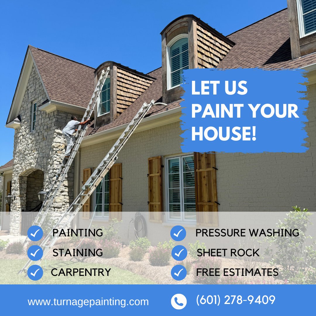 TurnagePainting's tweet photo. For great results you can be proud of,  Turnage Painting is the one to call! 📷
Licensed, Bonded, Insured, References. Free Estimates. Call Mike Turnage, Turnage Painting &amp; Remodeling: 📷 601-278-9409.
#Residential #Commercial #industrial https://t.co/WlWzI9A0JJ