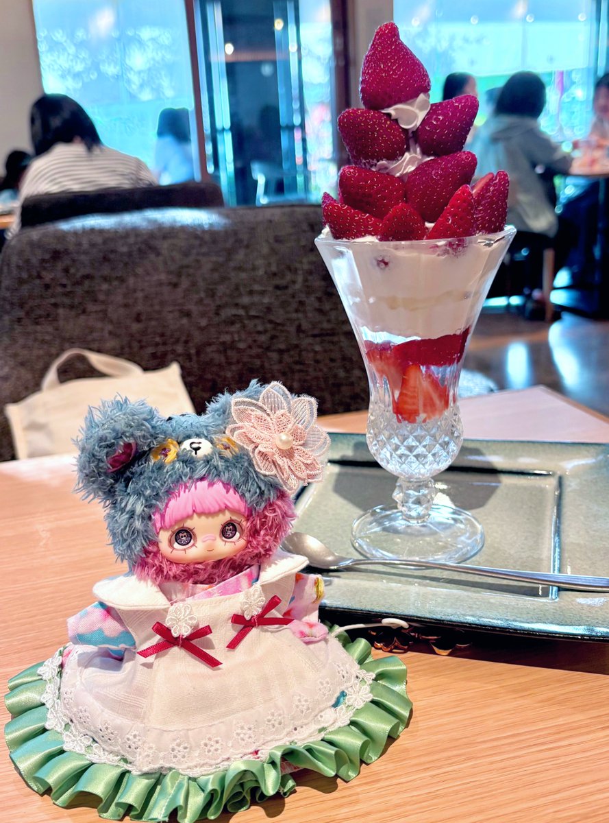 🍓🍓🍓いちごパフェ🍓🍓🍓 #ぬい撮り #ぬい服 #Maymei #りりメイ