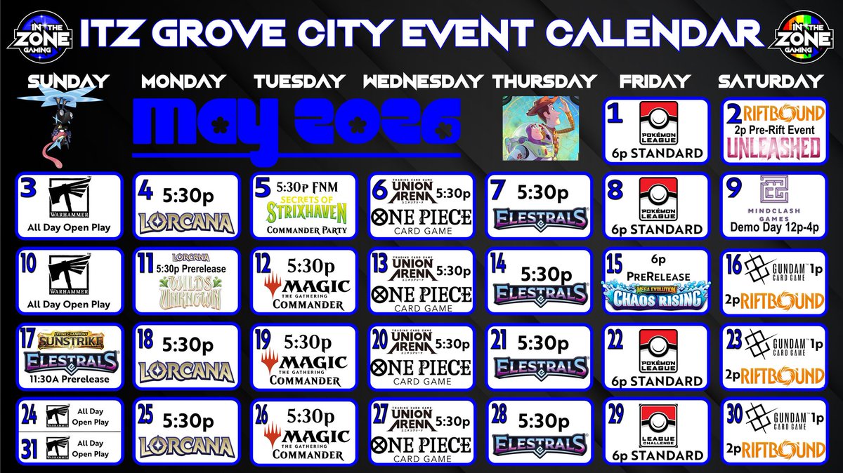 ITZGamingGC's tweet photo. Happy May! (I know, we're late, I forgot we exist here!)

We've got tons of sweet events planned this month, check out our FB Page or Discord for more details! https://t.co/bKcWjcXEbb