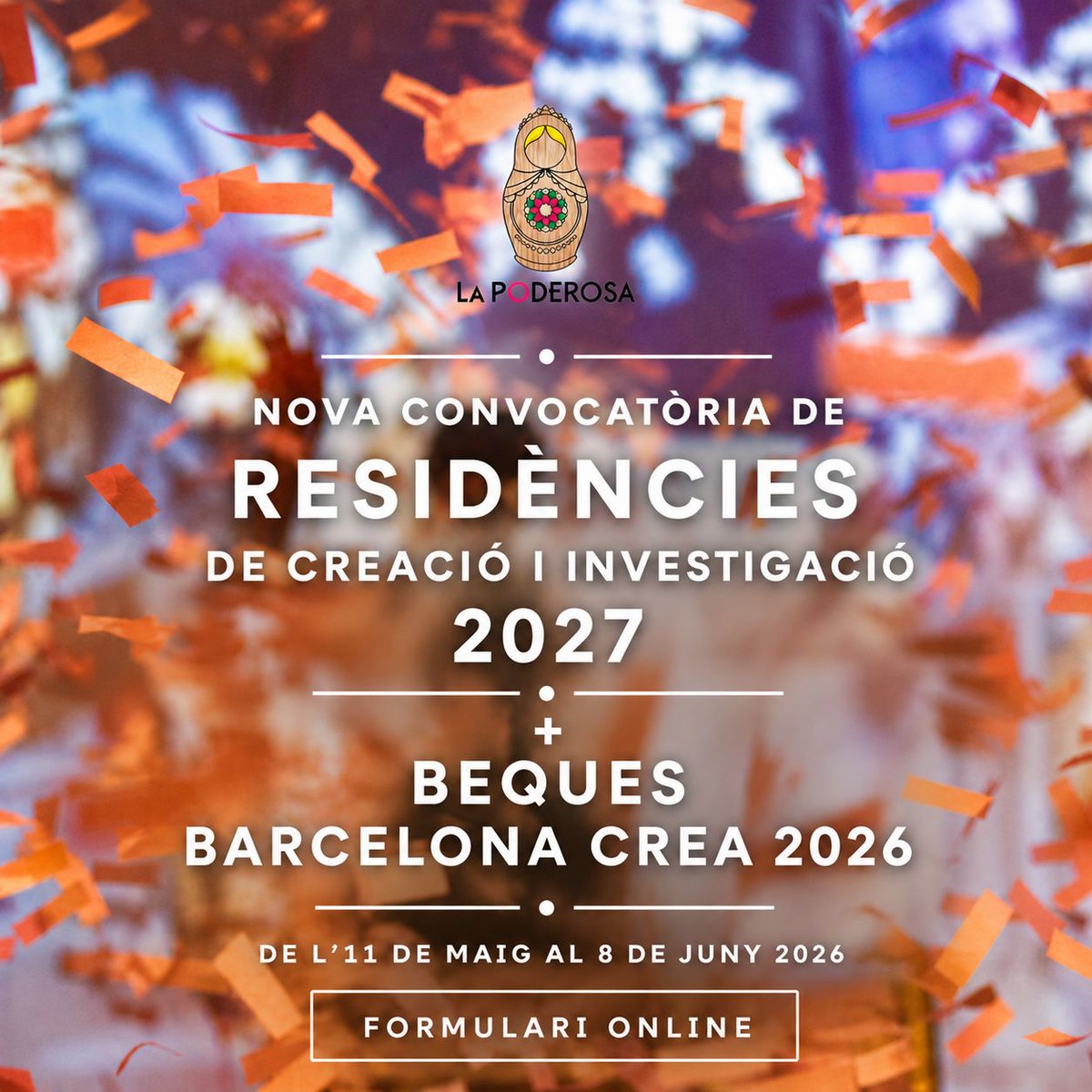 teatrontweets's tweet photo. Residencias de creación e investigación 2027 + Becas Barcelona Crea 2026. 

🔗https://t.co/lMyn21PgJc. https://t.co/n6tGamyTDE