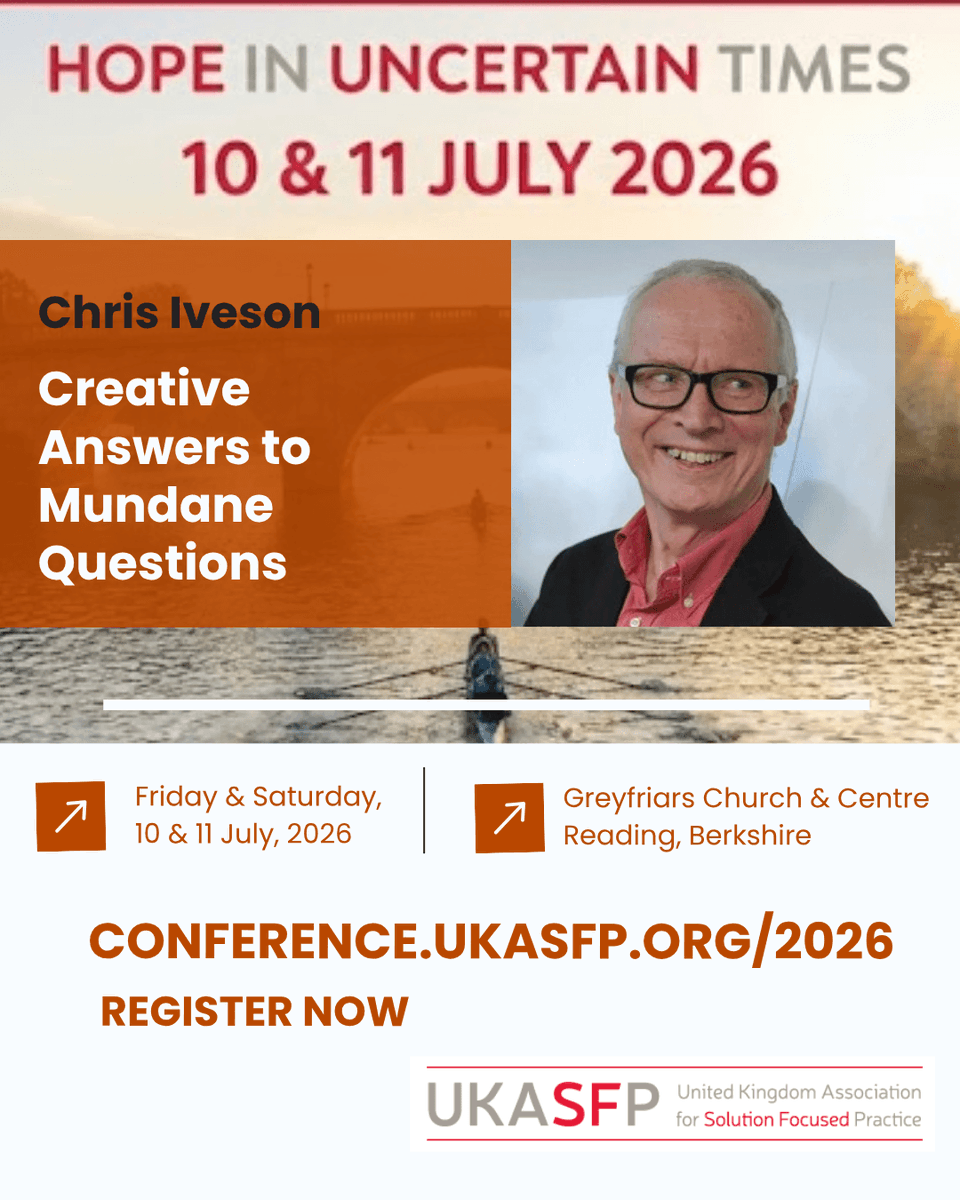 ukasfp's tweet photo. Chris Iveson demonstrates the power of SF in a complete live case at #UKASFP2026 🗓 10–11 July, Reading 🔗 https://t.co/gewI1bt0M9 — concession rates available
#SFBT #SolutionFocused #Trauma https://t.co/RiYcfGrzw1