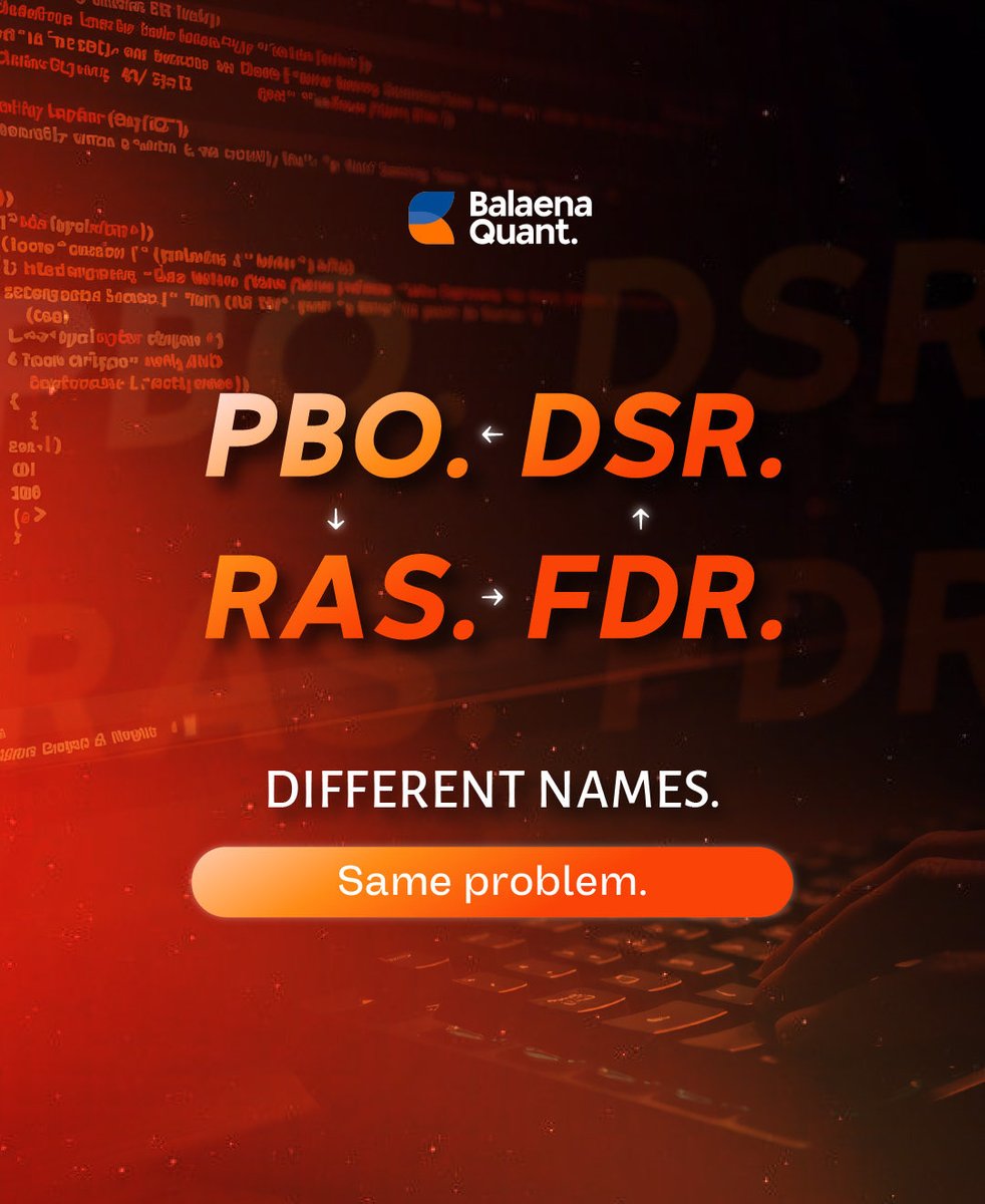 Balaena_Quant's tweet photo. Most traders collect metrics.  Quants compress them into one idea.
PBO, DSR, RAS, FDR…  They’re not different tools — they’re different ways of asking the same question:
“Is this edge real, or just luck?” https://t.co/R82zPaCAAF
