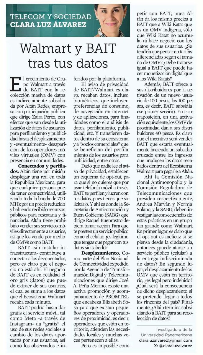 FelipeLeonLopez's tweet photo. Walmart y BAIT tras tus datos @claraluzalvarez https://t.co/xtAaGxoH3C