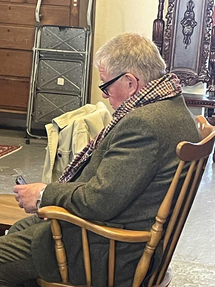 BridieStearn's tweet photo. Filming of Bargain Hunt this morning with TV Presenter teams inc. Angelica Bell and Hannah Stitfall and the general public. Lovely to meet up again with my favourite guy Philip Serrell and Kate Bliss. Caught Phil in his usual grumpy mode. 😂 He’s a joy really.😁 https://t.co/jDe6vdMcnM