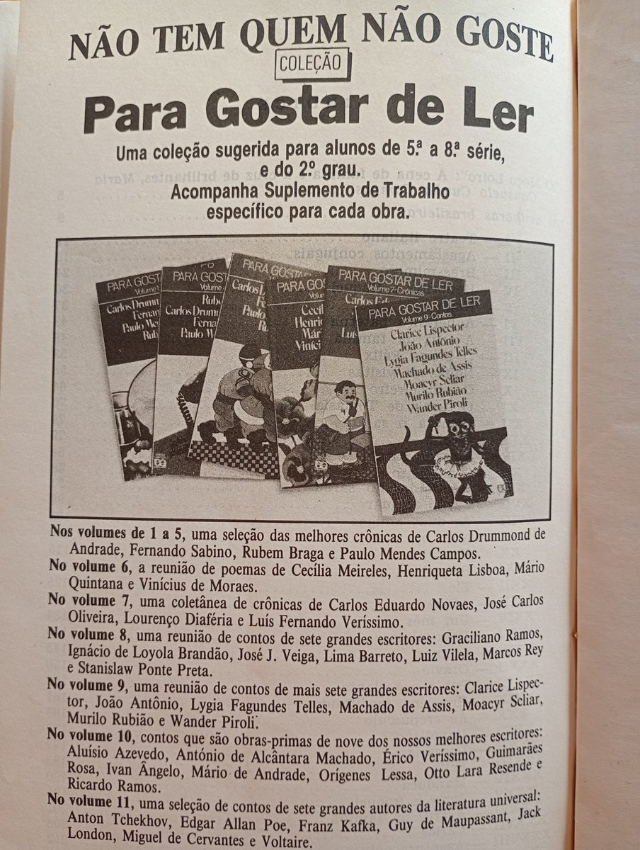 macario_azevedo's tweet photo. Anúncio de 1991. Essa coleção era uma pechincha. O que se recomendava para alunos de 5a a 8a série só se lê hoje em faculdade e olhe lá. https://t.co/VrgVuUyGee