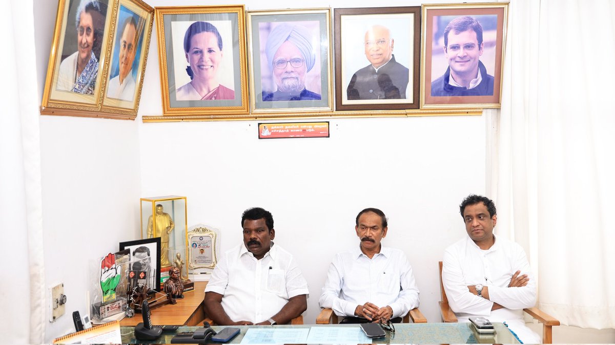 INCTamilNadu's tweet photo. தமிழ்நாடு காங்கிரஸ் கமிட்டி தலைவர் திரு @SPK_TNCC அகில இந்திய காங்கிரஸ் தமிழ்நாடு மேலிடப் பொறுப்பாளர் திரு @girishgoaINC அகில இந்திய காங்கிரஸ் செயலாளர் திரு @nivedithalva ஆகியோர் தலைமையில், காங்கிரஸ் சட்டமன்ற வேட்பாளர்களுடன் ஆலோசனைக் கூட்டம் சென்னை சத்தியமூர்த்தி பவனில் நடைபெற்றது.