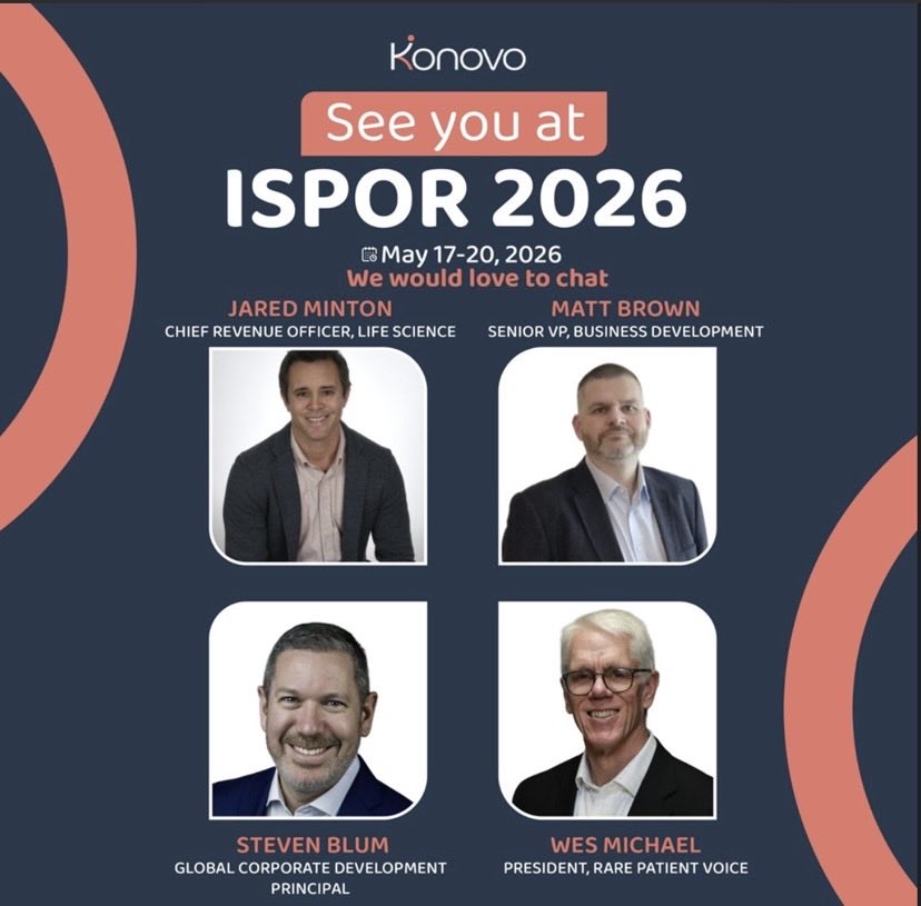 rarepatientvoic's tweet photo. @rarepatientvoic President Wes Michael will be joining our Konovo colleagues at #ISPOR2026 in Philadelphia, May 18-20! https://t.co/hjeG1mkkS4
