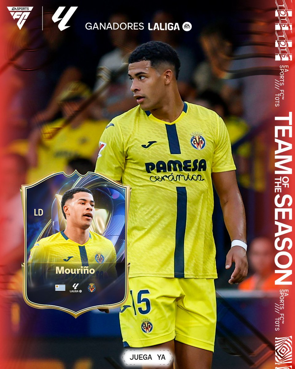 VillarrealCF's tweet photo. ¡Doble representación en la élite! 🔥 

Alberto Moleiro y Santiago Mouriño forman parte del #FC26TeamOfTheSeason

¡Orgullosos de vuestra temporada en @villarrealcf! 💛

🎮 @easportsfces https://t.co/s1UKVBvzUN