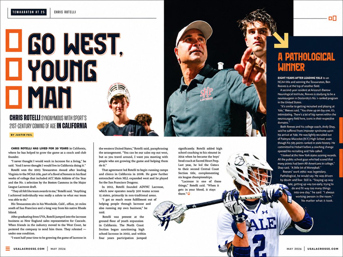 SHPAthletics's tweet photo. SHP Boys Lacrosse Head Coach Chris Rotelli, who just picked up career win #200 with the Gators, was featured in the most recent edition of USA Lacrosse Magazine! #RepThePrep https://t.co/cobfUnps8m