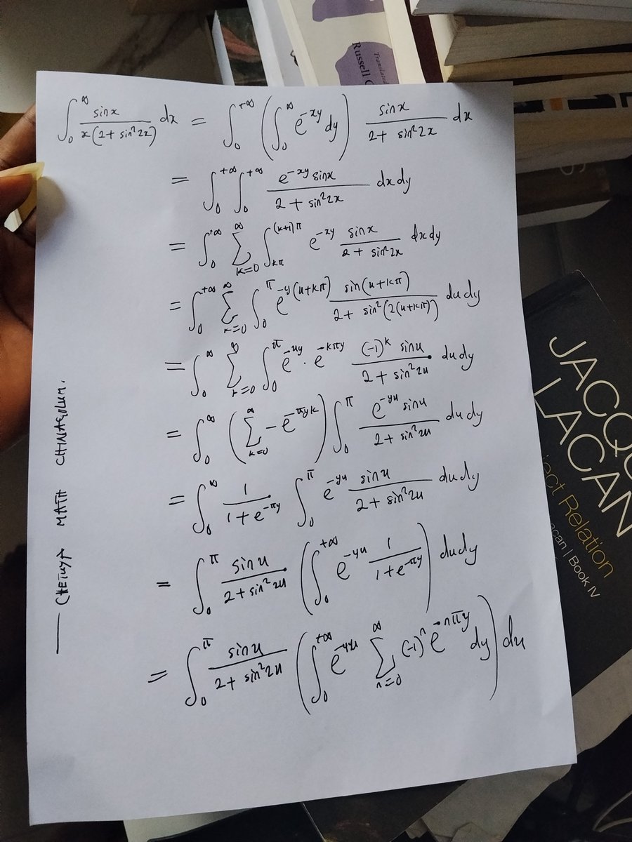 Chetuyachinago's tweet photo. Here is my solution to this beautiful Integral proposed by Julia. https://t.co/EnzWvlM4Ts