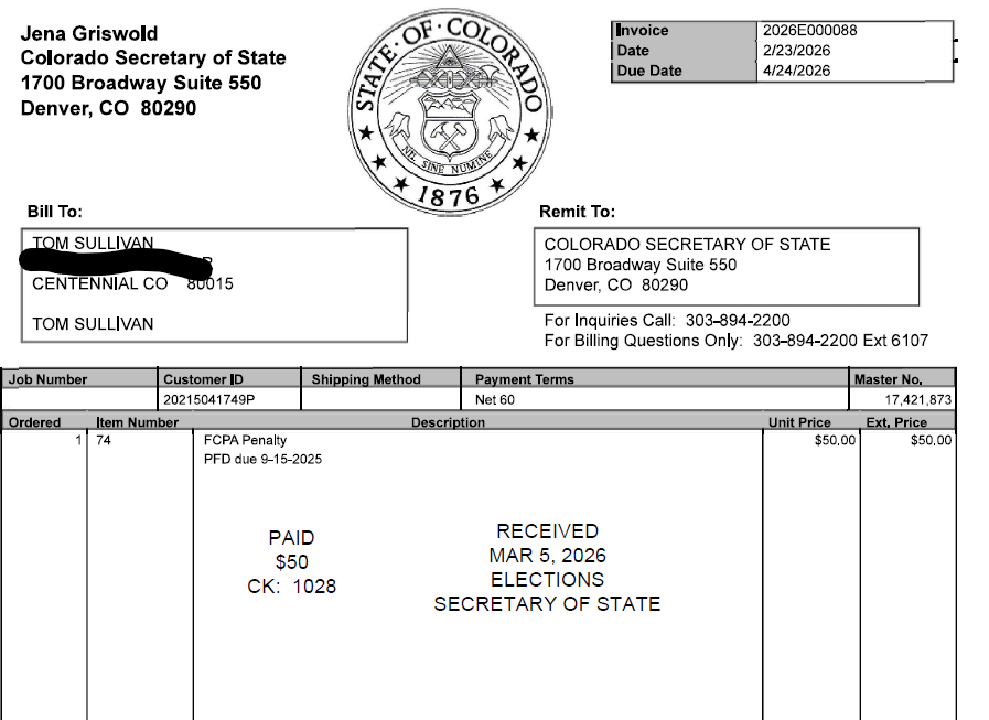 ColoEngaged's tweet photo. @govtgrifters $50 late filing fee https://t.co/TpsOwLNvmz