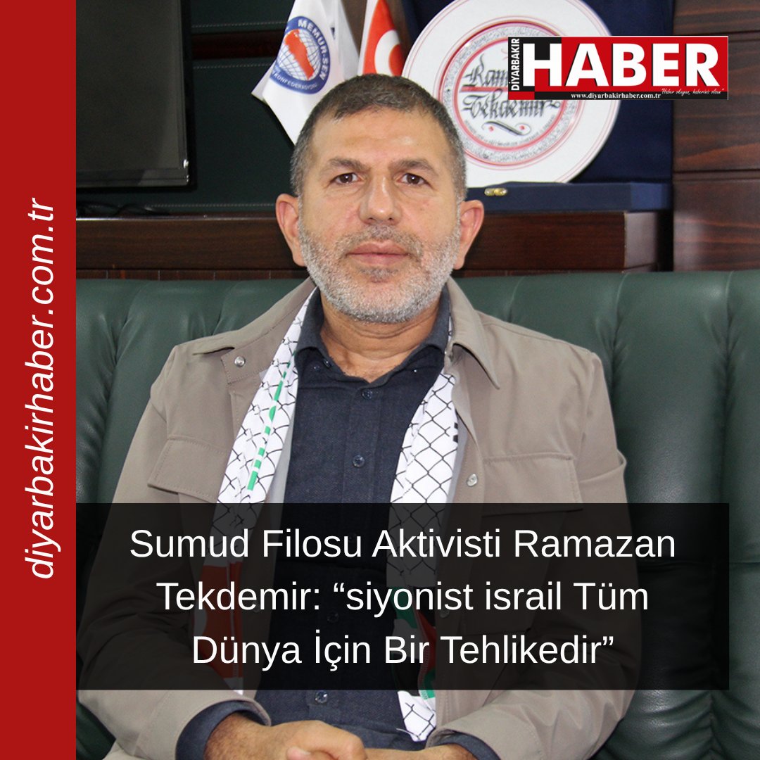 dyrbkrhaber's tweet photo. #Sumud Filosu Aktivisti Ramazan Tekdemir: “siyonist israil Tüm Dünya İçin Bir Tehlikedir” @tekdemiRamazan 
#Diyarbakır #Haber 

https://t.co/5Y5pOhGLnm https://t.co/RErrQkWXCH