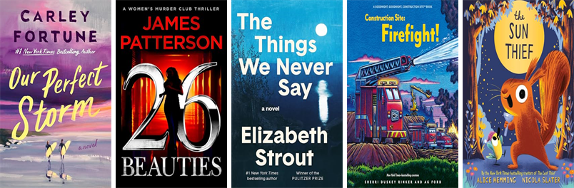 BHPLibrarian's tweet photo. This week the Berkeley Heights Free Public Library has 54 new books.  New items include Our Perfect Storm, 26 Beauties, The Things We Never Say, Construction Site, The Sun Thief, The Last Mandarin, Caller Unknown, Lßzßr, and The Foursome. https://t.co/yeDxSSHbNj https://t.co/SNyzIylovl