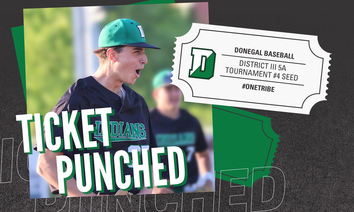 godonegalsports's tweet photo. Donegal Baseball is heading to the post season. Come out to Melhorn Field on Friday, May 15 at 430 and support the Indians as they take on the Red Land Patriots. Click the link below to purchase tickets for the contest. #OneTribe https://t.co/Z4EUJfAoUA https://t.co/yt4YwmbXL1