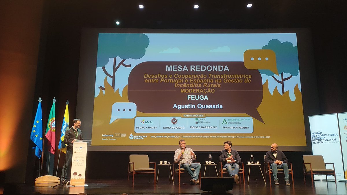 Plan_INFOCA's tweet photo. 🇪🇺 Participamos en Lousã (Portugal) en la jornada de  lanzamiento de FIREPOCTEP-AVANZA.🔥 

El objetivo: fortalecer la cooperación en la prevención y extinción de incendios forestales en la frontera hispano-lusa. 🇪🇸🇵🇹

✅ La #EMA es socio activo de este proyecto estratégico. https://t.co/ydtxnylbeY