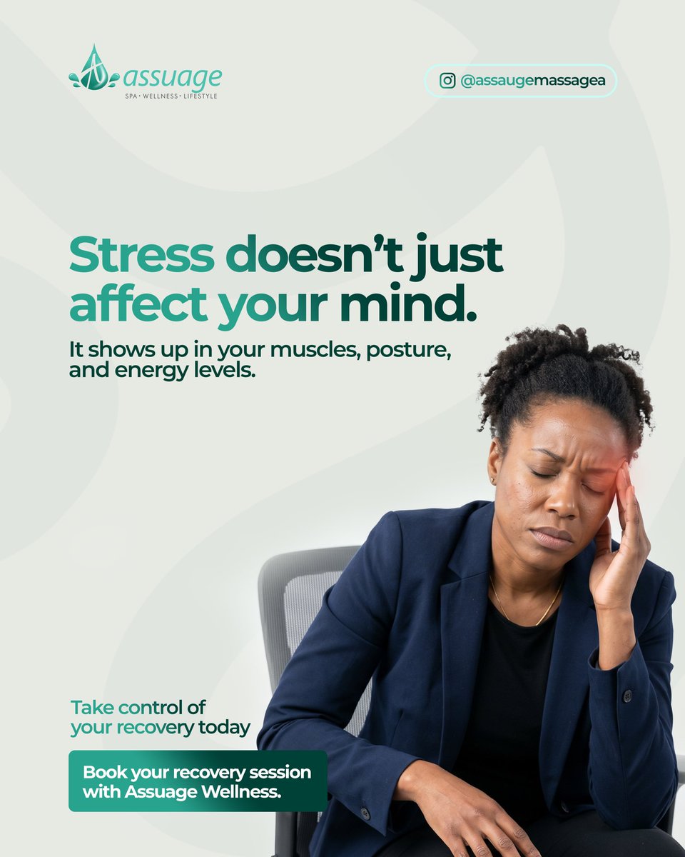 AssuageW's tweet photo. Stress doesn’t just affect your mind it’s shows up in your muscles, posture, and energy levels.
Take control of your recovery today
#StressRelief #MentalHealth #BodyWellness #Assuage #Relaxation https://t.co/7fw2suvp6r