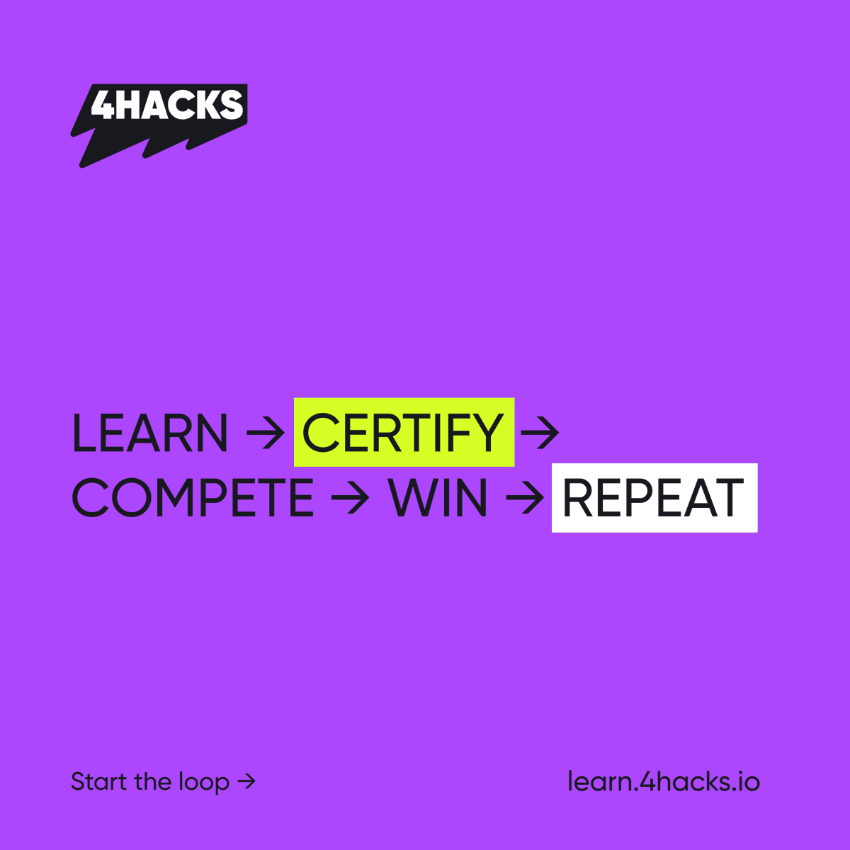 4Hacks_io's tweet photo. The builder loop on 4Hacks:

1. Learn on 4Hacks Learn
2. Earn your certification
3. Join a hackathon
4. Build with your team
5. Win and level up
6. Repeat

Every step happens on the same platform.

Start the loop → https://t.co/A2mZCyBJzH
#Hackathon #Builders #Certification https://t.co/0HoriWBrl1