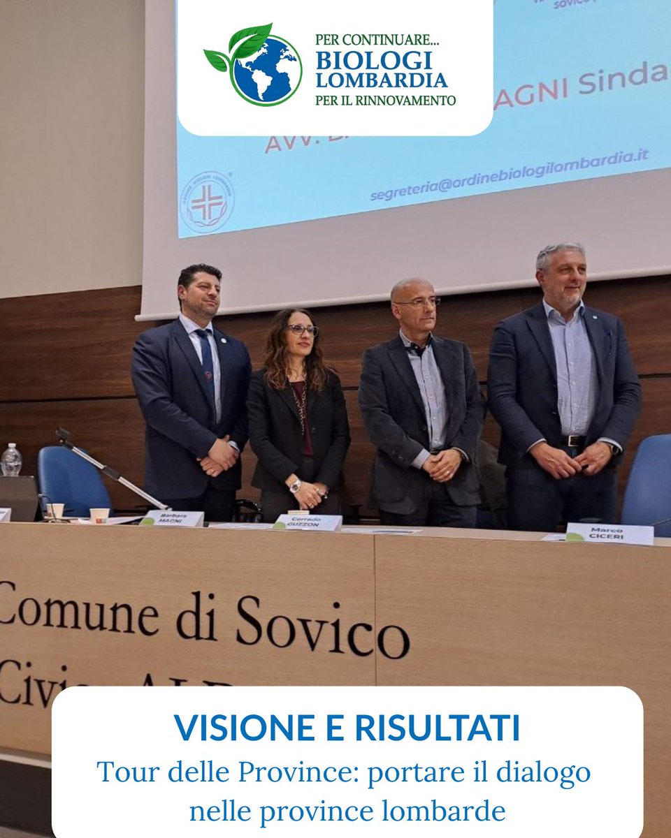 DottRossetto's tweet photo. Il “Tour delle Province” rafforza il dialogo tra Biologi, istituzioni e territori lombardi. Avviato nel 2023, ha promosso proposte concrete (Biologo di Famiglia, presenza in ASST/ATS, Case di Comunità) e una visione integrata tra salute, ambiente e digitale. https://t.co/tphFgIHf8M