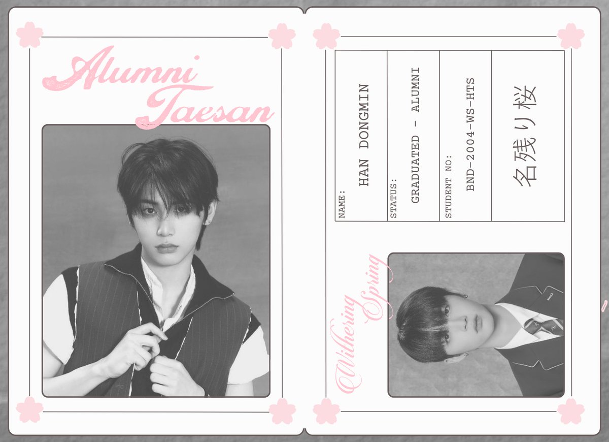 hanbaesan's tweet photo. 𝗦𝗘𝗘 𝗬𝗢𝗨 𝗡𝗘𝗫𝗧 𝗥𝗘𝗨𝗡𝗜𝗢𝗡ⵑ

And now, we part our ways after reliving the youth. The lingering cherry blossom has withered but I, Han Taesan, kept the blossoming youth close to my heart. With pink petals flying towards blue sky, let’s meet again next year. ❀.࿔ https://t.co/getwefs9AO