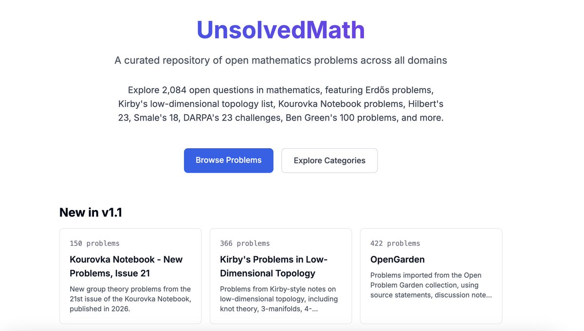 Open Math Problem Mle UnsolvedMath - a curated list of 2000+ open math problems for AI to ...