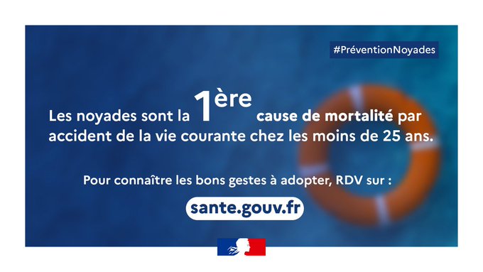 Image de Préfète de la Nouvelle-Aquitaine et de la Gironde - #PréventionNoyades | Les #noyades accidentelles sont responsables d’environ 1 000 décès chaque année