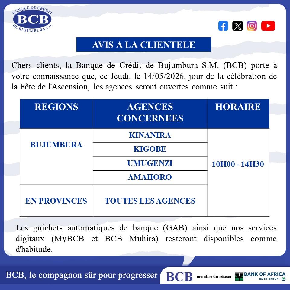 Banque de Crédit de Bujumbura tweet media